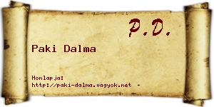 Paki Dalma névjegykártya